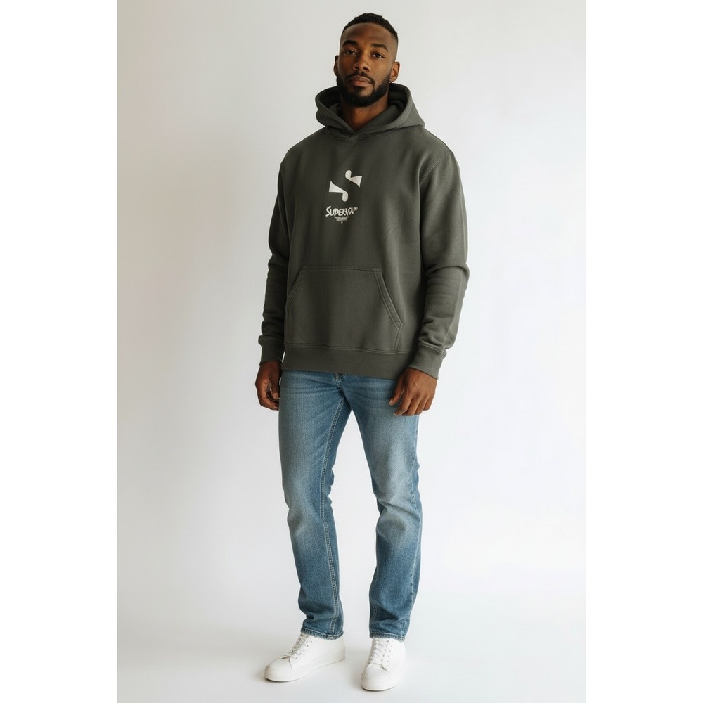 Supervsn Box Out Hoodie Mens‎ Vintage Grey Graphic Pullover 35-544A10044, Size M - Picture 10 of 10